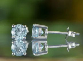 Обици със Син Топаз